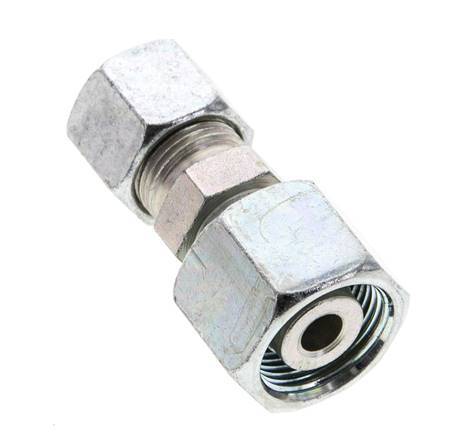 10S & 14S Zink plated Steel Straight Cutting Fitting with Swivel 630 bar ISO 8434-1