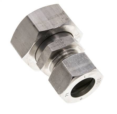 22L & 35L Stainless Steel Straight Cutting Fitting with Swivel 160 bar ISO 8434-1