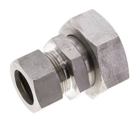 28L & 42L Stainless Steel Straight Cutting Fitting with Swivel 160 bar ISO 8434-1