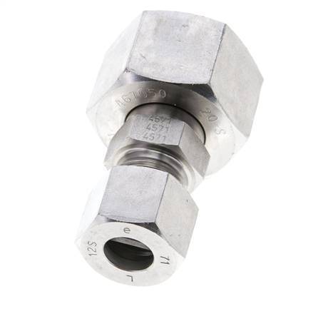 12S & 20S Stainless Steel Straight Cutting Fitting with Swivel 400 bar ISO 8434-1