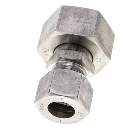 20S & 30S Stainless Steel Straight Cutting Fitting with Swivel 400 bar ISO 8434-1