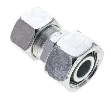 15L & 18L Zink plated Steel Straight Cutting Fitting with Swivel 315 bar NBR O-ring Sealing Cone ISO 8434-1