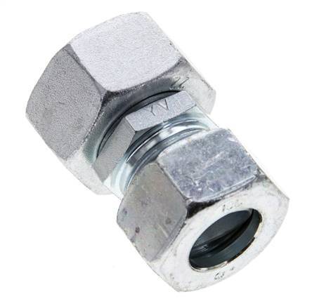 18L & 22L Zink plated Steel Straight Cutting Fitting with Swivel 160 bar NBR O-ring Sealing Cone ISO 8434-1