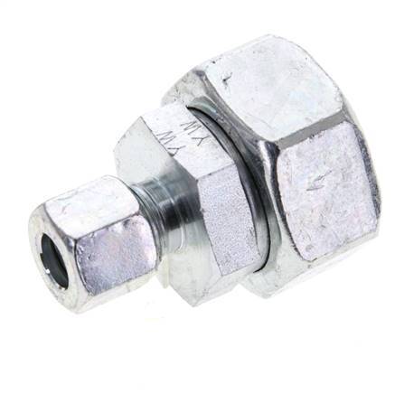 10L & 28L Zink plated Steel Straight Cutting Fitting with Swivel 160 bar NBR O-ring Sealing Cone ISO 8434-1