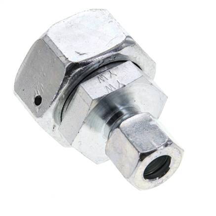 10L & 28L Zink plated Steel Straight Cutting Fitting with Swivel 160 bar NBR O-ring Sealing Cone ISO 8434-1