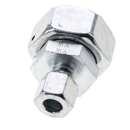 10L & 28L Zink plated Steel Straight Cutting Fitting with Swivel 160 bar NBR O-ring Sealing Cone ISO 8434-1