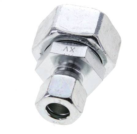 12L & 28L Zink plated Steel Straight Cutting Fitting with Swivel 160 bar NBR O-ring Sealing Cone ISO 8434-1