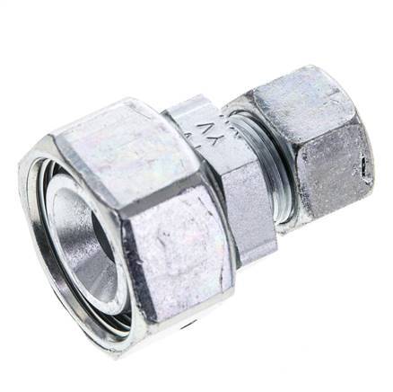 15L & 28L Zink plated Steel Straight Cutting Fitting with Swivel 160 bar NBR O-ring Sealing Cone ISO 8434-1