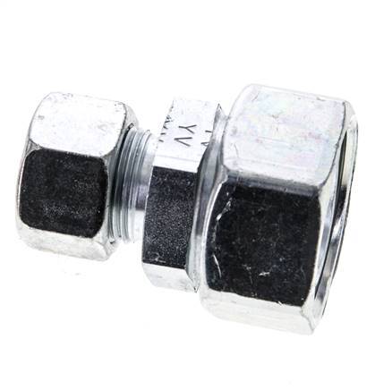 15L & 28L Zink plated Steel Straight Cutting Fitting with Swivel 160 bar NBR O-ring Sealing Cone ISO 8434-1