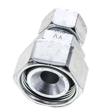 15L & 28L Zink plated Steel Straight Cutting Fitting with Swivel 160 bar NBR O-ring Sealing Cone ISO 8434-1