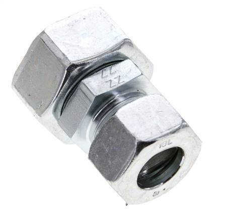 18L & 28L Zink plated Steel Straight Cutting Fitting with Swivel 160 bar NBR O-ring Sealing Cone ISO 8434-1