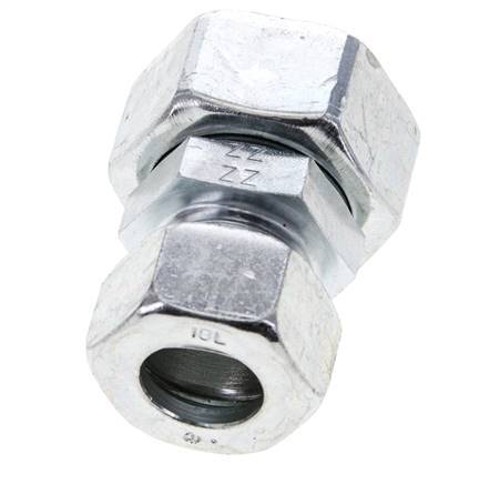 18L & 28L Zink plated Steel Straight Cutting Fitting with Swivel 160 bar NBR O-ring Sealing Cone ISO 8434-1