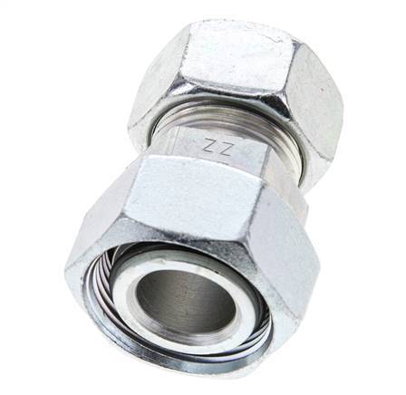 22L & 28L Zink plated Steel Straight Cutting Fitting with Swivel 160 bar NBR O-ring Sealing Cone ISO 8434-1