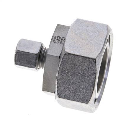 8L & 35L Zink plated Steel Straight Cutting Fitting with Swivel 160 bar NBR O-ring Sealing Cone ISO 8434-1