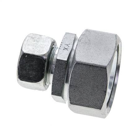 18L & 35L Zink plated Steel Straight Cutting Fitting with Swivel 160 bar NBR O-ring Sealing Cone ISO 8434-1