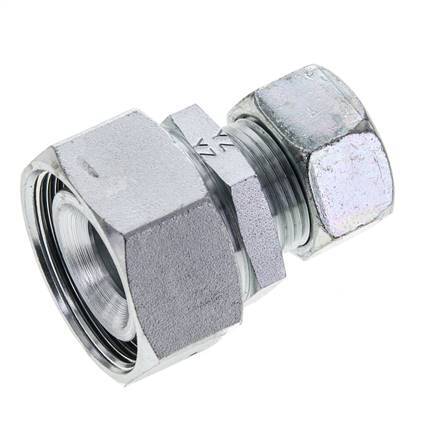 22L & 35L Zink plated Steel Straight Cutting Fitting with Swivel 160 bar NBR O-ring Sealing Cone ISO 8434-1