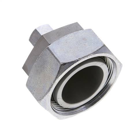 10L & 42L Zink plated Steel Straight Cutting Fitting with Swivel 160 bar NBR O-ring Sealing Cone ISO 8434-1
