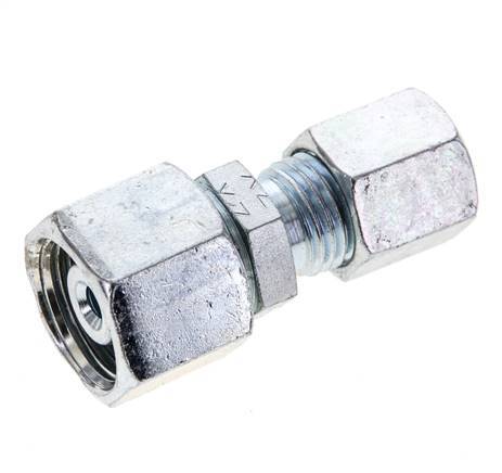 6S & 10S Zink plated Steel Straight Cutting Fitting with Swivel 630 bar NBR O-ring Sealing Cone ISO 8434-1