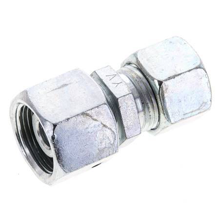 12S & 14S Zink plated Steel Straight Cutting Fitting with Swivel 630 bar NBR O-ring Sealing Cone ISO 8434-1