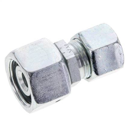 12S & 16S Zink plated Steel Straight Cutting Fitting with Swivel 400 bar NBR O-ring Sealing Cone ISO 8434-1