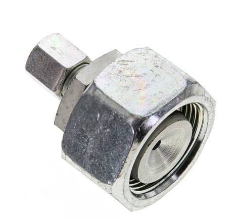 6S & 25S Zink plated Steel Straight Cutting Fitting with Swivel 400 bar NBR O-ring Sealing Cone ISO 8434-1