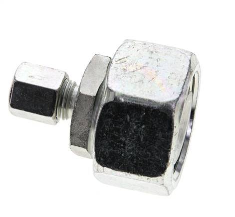 6S & 25S Zink plated Steel Straight Cutting Fitting with Swivel 400 bar NBR O-ring Sealing Cone ISO 8434-1