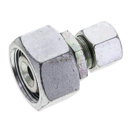 14S & 25S Zink plated Steel Straight Cutting Fitting with Swivel 400 bar NBR O-ring Sealing Cone ISO 8434-1