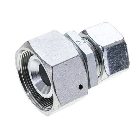 25S & 38S Zink plated Steel Straight Cutting Fitting with Swivel 315 bar NBR O-ring Sealing Cone ISO 8434-1