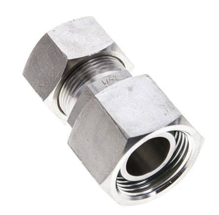 18L & 22L Stainless Steel Straight Cutting Fitting with Swivel 160 bar FKM O-ring Sealing Cone ISO 8434-1