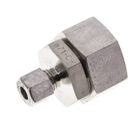 8L & 28L Stainless Steel Straight Cutting Fitting with Swivel 160 bar FKM O-ring Sealing Cone ISO 8434-1