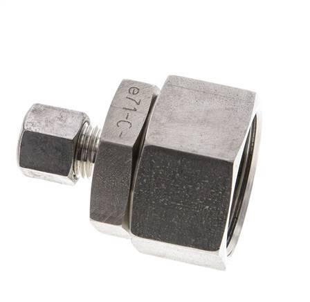 8L & 28L Stainless Steel Straight Cutting Fitting with Swivel 160 bar FKM O-ring Sealing Cone ISO 8434-1