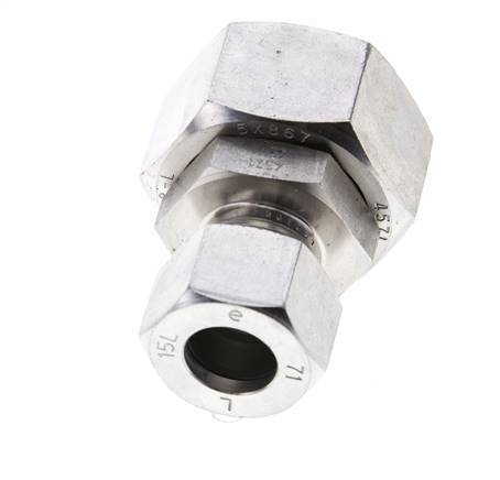 15L & 28L Stainless Steel Straight Cutting Fitting with Swivel 160 bar FKM O-ring Sealing Cone ISO 8434-1