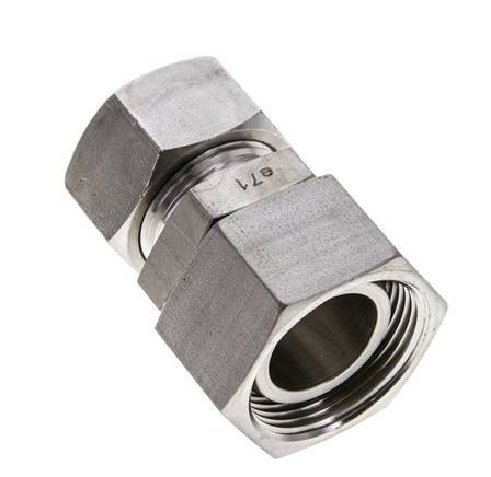 22L & 28L Stainless Steel Straight Cutting Fitting with Swivel 160 bar FKM O-ring Sealing Cone ISO 8434-1