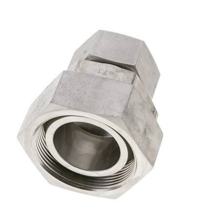 28L & 42L Stainless Steel Straight Cutting Fitting with Swivel 160 bar FKM O-ring Sealing Cone ISO 8434-1