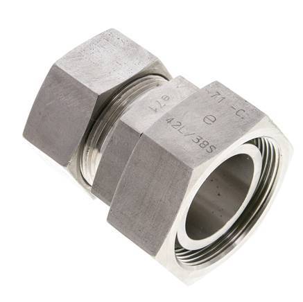 35L & 42L Stainless Steel Straight Cutting Fitting with Swivel 160 bar FKM O-ring Sealing Cone ISO 8434-1