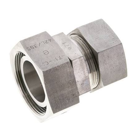 35L & 42L Stainless Steel Straight Cutting Fitting with Swivel 160 bar FKM O-ring Sealing Cone ISO 8434-1