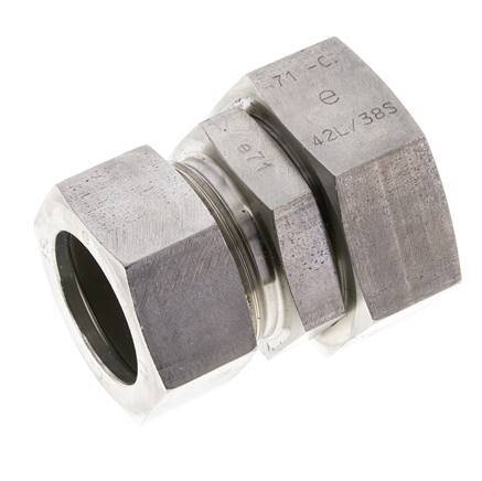 35L & 42L Stainless Steel Straight Cutting Fitting with Swivel 160 bar FKM O-ring Sealing Cone ISO 8434-1