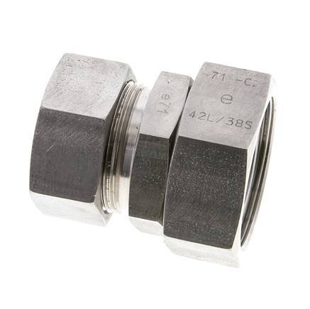 35L & 42L Stainless Steel Straight Cutting Fitting with Swivel 160 bar FKM O-ring Sealing Cone ISO 8434-1