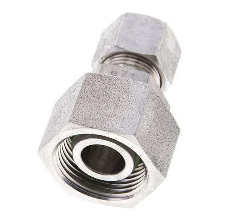 12S & 20S Stainless Steel Straight Cutting Fitting with Swivel 400 bar FKM O-ring Sealing Cone ISO 8434-1