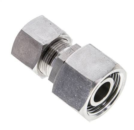 16S & 20S Stainless Steel Straight Cutting Fitting with Swivel 400 bar FKM O-ring Sealing Cone ISO 8434-1