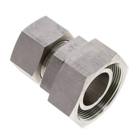 25S & 38S Stainless Steel Straight Cutting Fitting with Swivel 315 bar FKM O-ring Sealing Cone ISO 8434-1