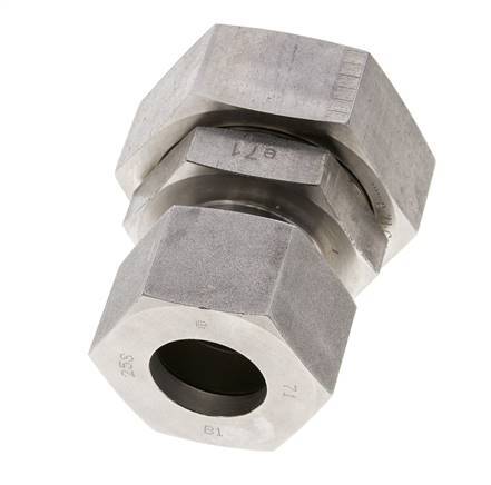 25S & 38S Stainless Steel Straight Cutting Fitting with Swivel 315 bar FKM O-ring Sealing Cone ISO 8434-1