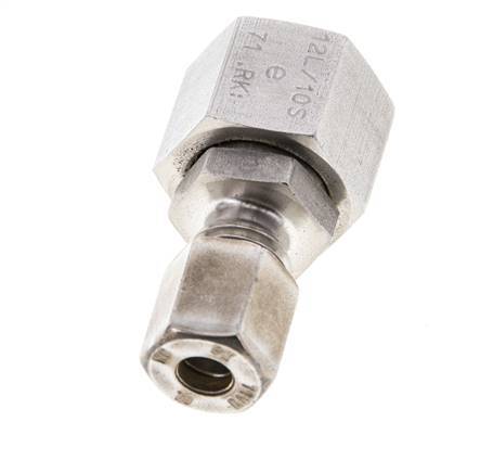 6L & 12L Stainless Steel Straight Compression Fitting with Swivel 315 bar FKM O-ring Sealing Cone ISO 8434-1