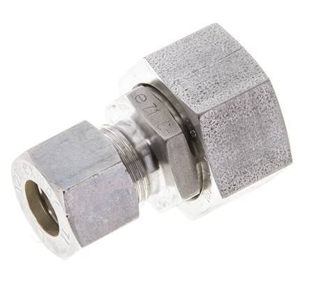 12L & 18L Stainless Steel Straight Compression Fitting with Swivel 315 bar FKM O-ring Sealing Cone ISO 8434-1