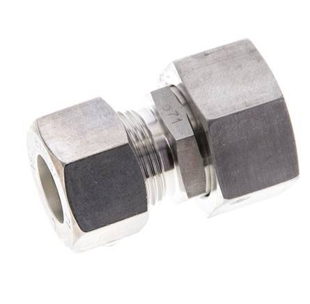 15L & 18L Stainless Steel Straight Compression Fitting with Swivel 315 bar FKM O-ring Sealing Cone ISO 8434-1