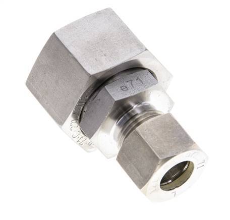 12L & 22L Stainless Steel Straight Compression Fitting with Swivel 160 bar FKM O-ring Sealing Cone ISO 8434-1