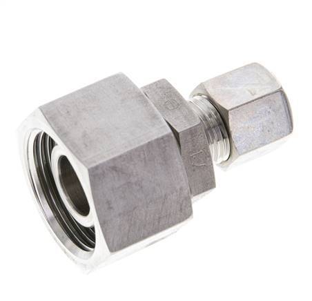 8S & 20S Stainless Steel Straight Compression Fitting with Swivel 250 bar FKM O-ring Sealing Cone ISO 8434-1