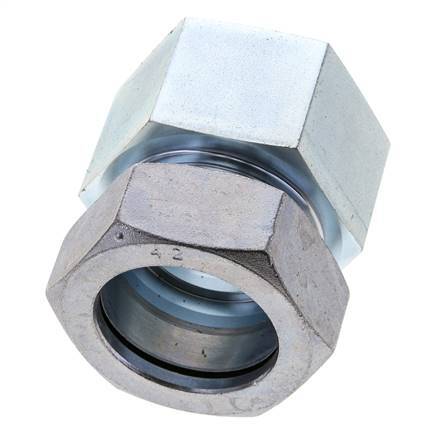 42L & M48x2 Zink plated Steel Straight Cutting Fitting with Female Threads 160 bar ISO 8434-1