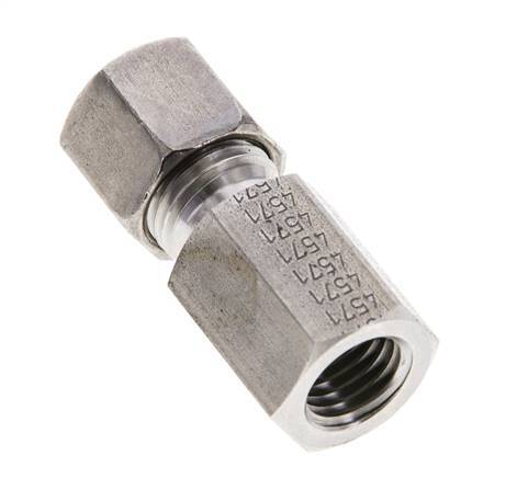 8L & M12x1.5 Stainless Steel Straight Cutting Fitting with Female Threads 315 bar ISO 8434-1