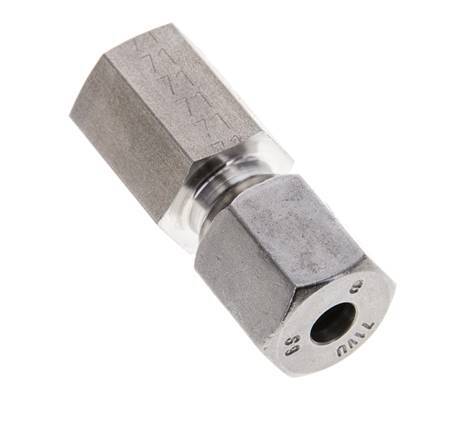 6S & M12x1.5 Stainless Steel Straight Cutting Fitting with Female Threads 630 bar ISO 8434-1